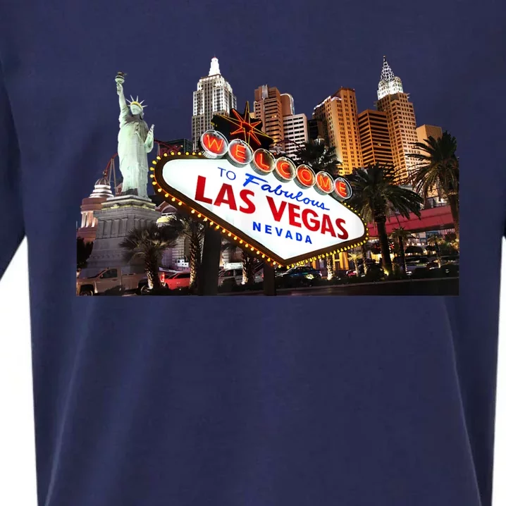 Las Vegas Famous Sign Strip Building Skyline Souvenir Sueded Cloud Jersey T-Shirt