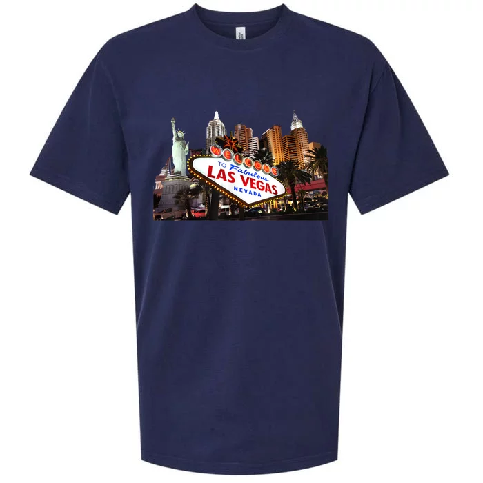 Las Vegas Famous Sign Strip Building Skyline Souvenir Sueded Cloud Jersey T-Shirt