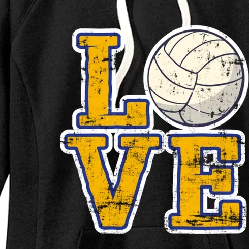 Love Volleyball Gift Women's Fleece Hoodie