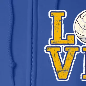 Love Volleyball Gift Full Zip Hoodie