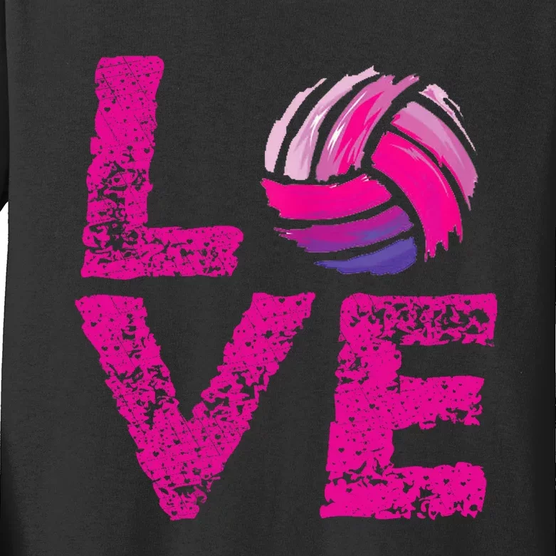 Love Volleyball Gifts For Volleyball Fans Teen Girl Wo Kids Long Sleeve Shirt