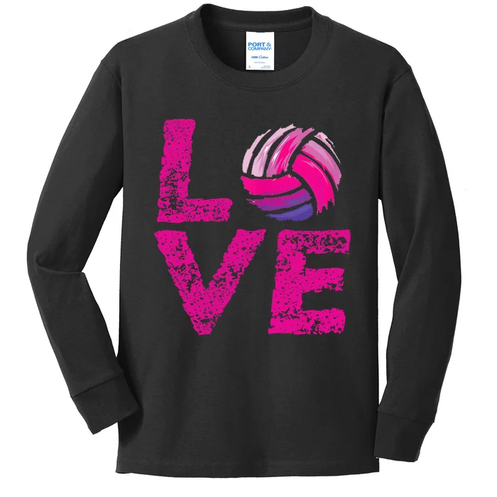 Love Volleyball Gifts For Volleyball Fans Teen Girl Wo Kids Long Sleeve Shirt