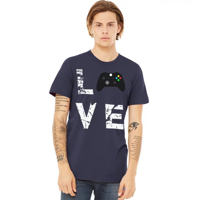 Love Video Games Valentine's Day Funny Premium T-Shirt