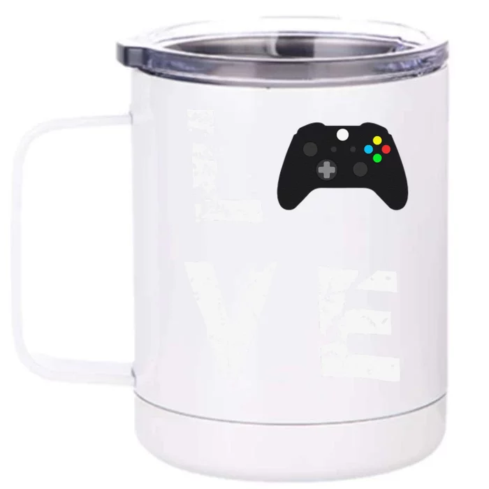 Love Video Games Valentine's Day Funny Front & Back 12oz Stainless Steel Tumbler Cup