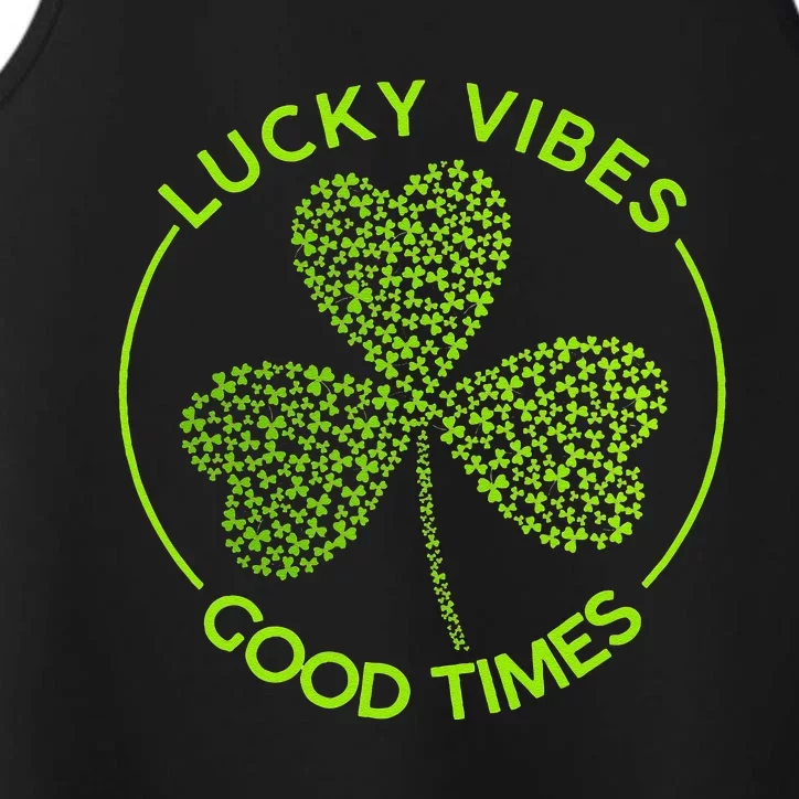 Lucky Vibes Good Times Saint Patrick's Day Performance Tank