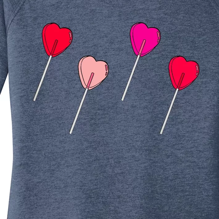 Lollipop Valentines Heart Candy Valentines Sucker Adult Women's Perfect Tri Tunic Long Sleeve Shirt