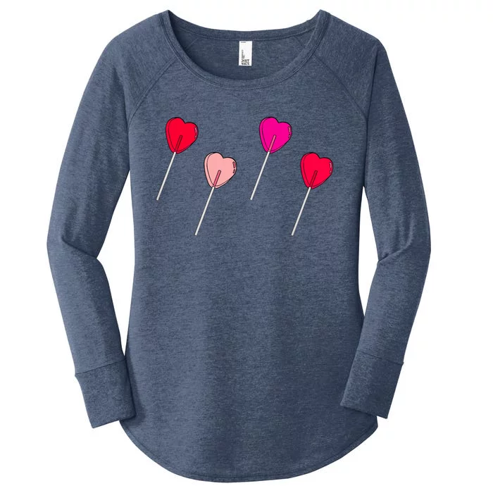 Lollipop Valentines Heart Candy Valentines Sucker Adult Women's Perfect Tri Tunic Long Sleeve Shirt