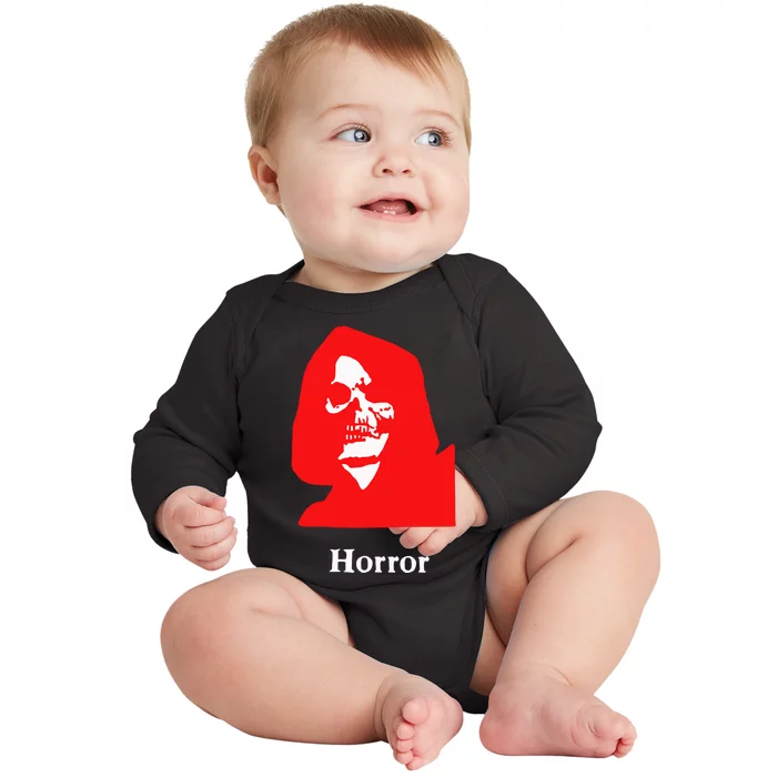 Lunchmeat Vhs Horror Reaper Baby Long Sleeve Bodysuit