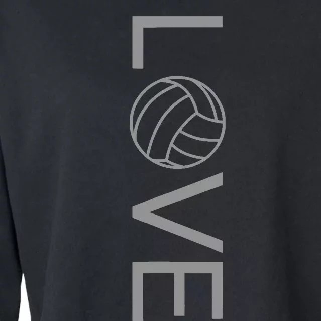 Love Volleyball Cropped Pullover Crew