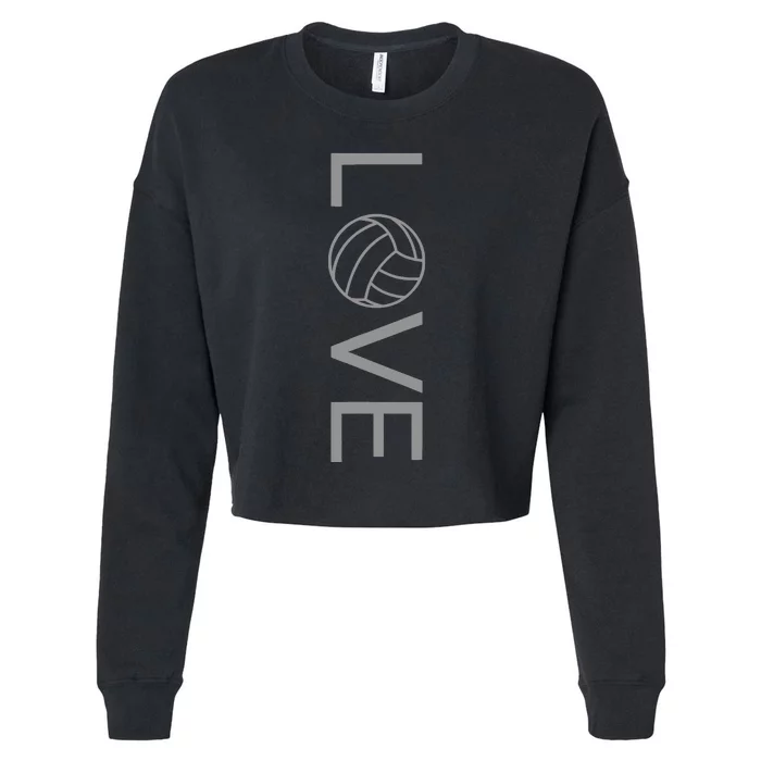 Love Volleyball Cropped Pullover Crew