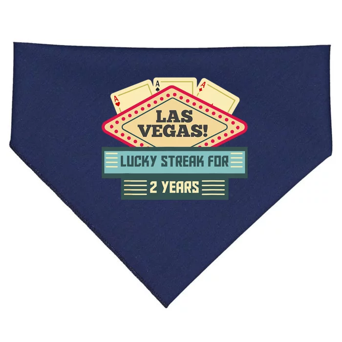 Las Vegas! Lucky Streak For 2 Years Couples Anniversary USA-Made Doggie Bandana