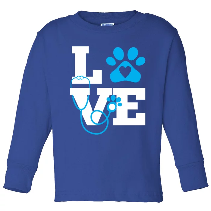 Love Veterinary Medicine Vet Tech Week Teacher Print Gift Toddler Long Sleeve Shirt