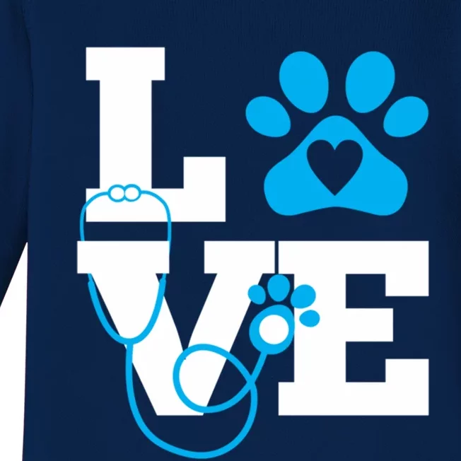 Love Veterinary Medicine Vet Tech Week Teacher Print Gift Baby Long Sleeve Bodysuit