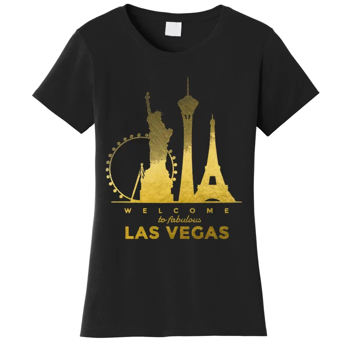 Las Vegas Nevada Vintage Retro Las Vegas Skyline Women's T-Shirt