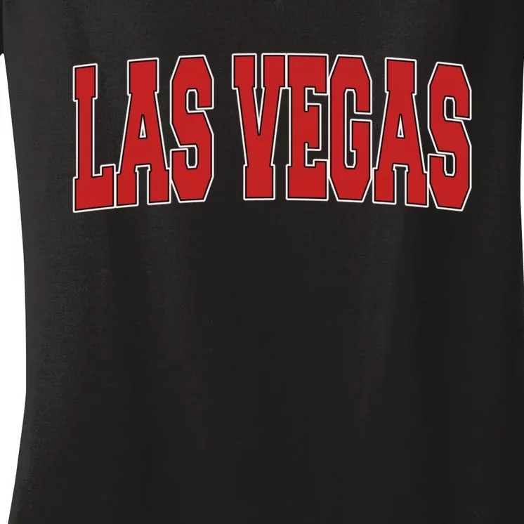 LAS VEGAS NV NEVADA Varsity Style USA Vintage Sports Women's V-Neck T-Shirt