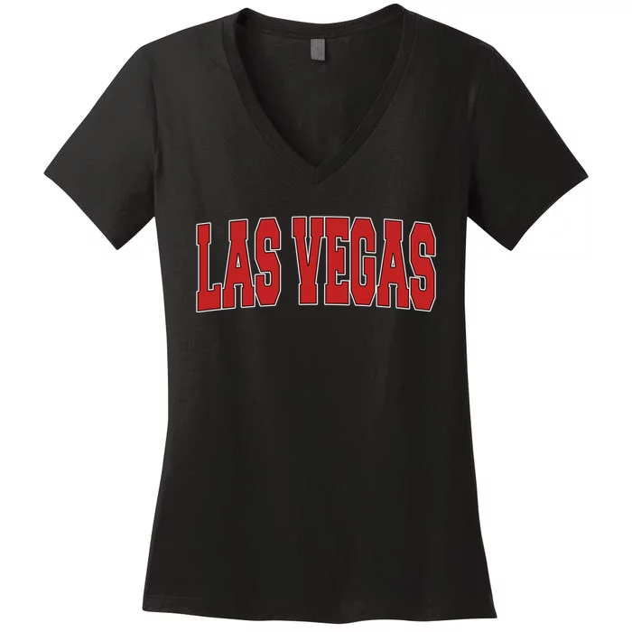 LAS VEGAS NV NEVADA Varsity Style USA Vintage Sports Women's V-Neck T-Shirt