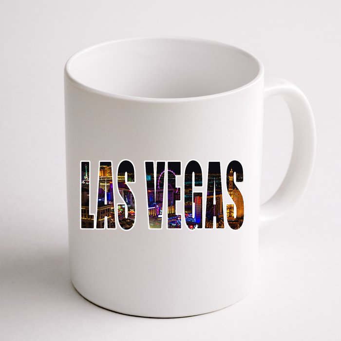 Las Vegas Nevada Urban Skyline Photography Font Front & Back Coffee Mug