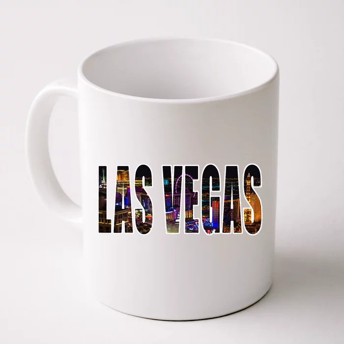 Las Vegas Nevada Urban Skyline Photography Font Front & Back Coffee Mug