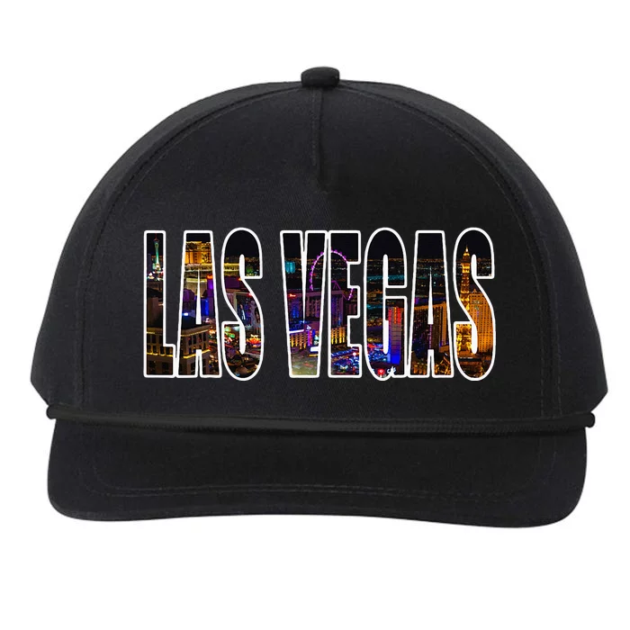 Las Vegas Nevada Urban Skyline Photography Font Snapback Five-Panel Rope Hat