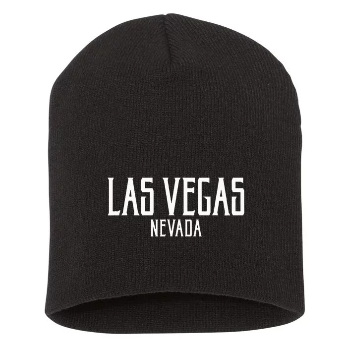 Las Vegas Nevada Text With White Print Short Acrylic Beanie