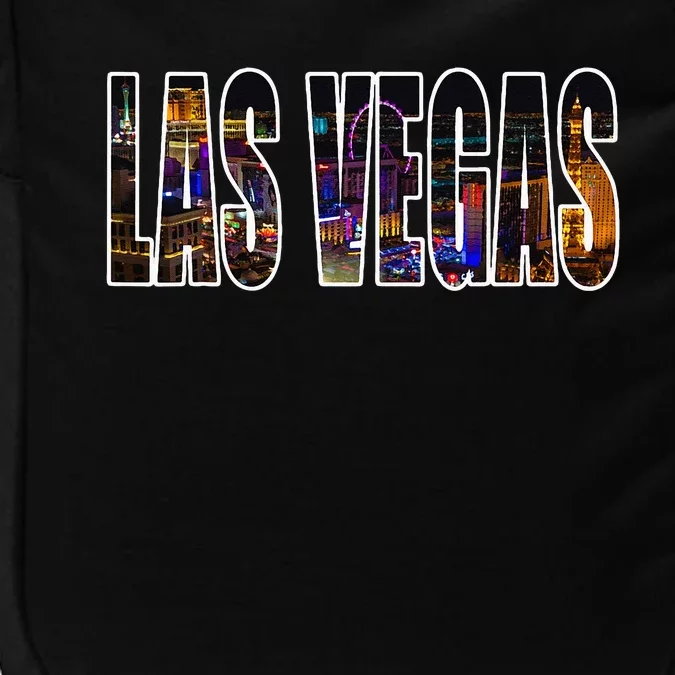 Las Vegas Nevada Urban Skyline Photography Font Impact Tech Backpack