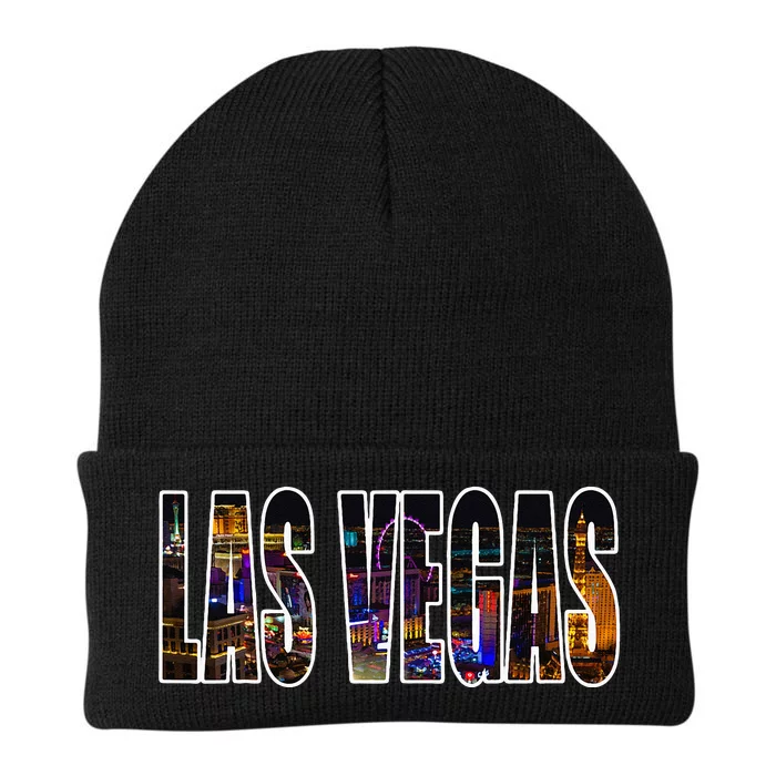 Las Vegas Nevada Urban Skyline Photography Font Knit Cap Winter Beanie