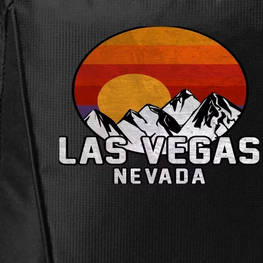 Las Vegas Nevada Retro Mountain Sunset City Backpack