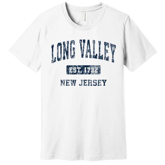 Long Valley New Jersey NJ Vintage Athletic Sports Design Premium T-Shirt