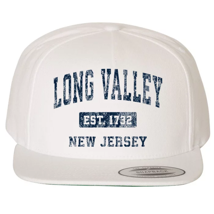 Long Valley New Jersey NJ Vintage Athletic Sports Design Wool Snapback Cap