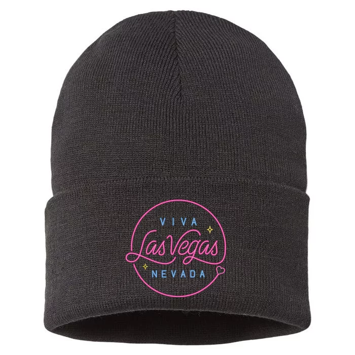 Las Vegas Nevada Aesthetic Design Classic Sustainable Knit Beanie