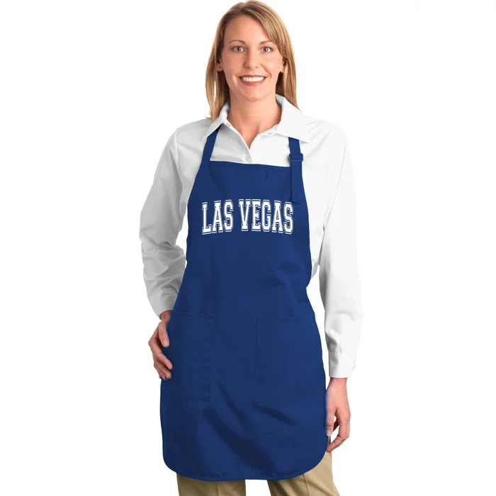 Las Vegas Nv Nevada Usa Vintage Sports Varsity Style Gift Full-Length Apron With Pocket