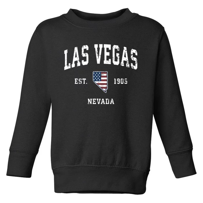 Las Vegas Nevada Nv Vintage American Flag Sports Design Toddler Sweatshirt