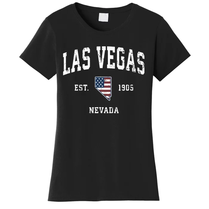 Las Vegas Nevada Nv Vintage American Flag Sports Design Women's T-Shirt