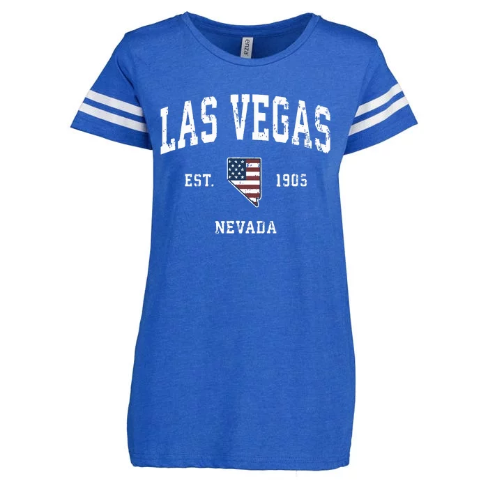 Las Vegas Nevada Nv Vintage American Flag Sports Design Enza Ladies Jersey Football T-Shirt