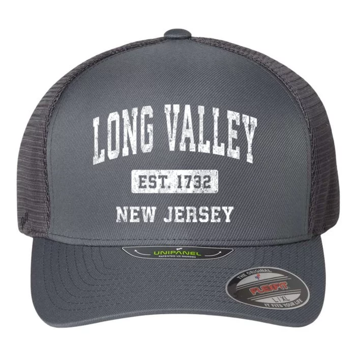 Long Valley New Jersey Nj Vintage Athletic Sports Flexfit Unipanel Trucker Cap