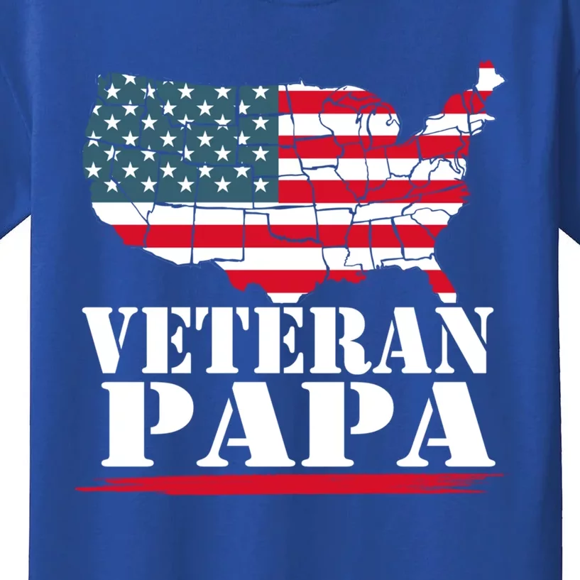 Lovable Veteran Papa Artwork Funny Gift Kids T-Shirt