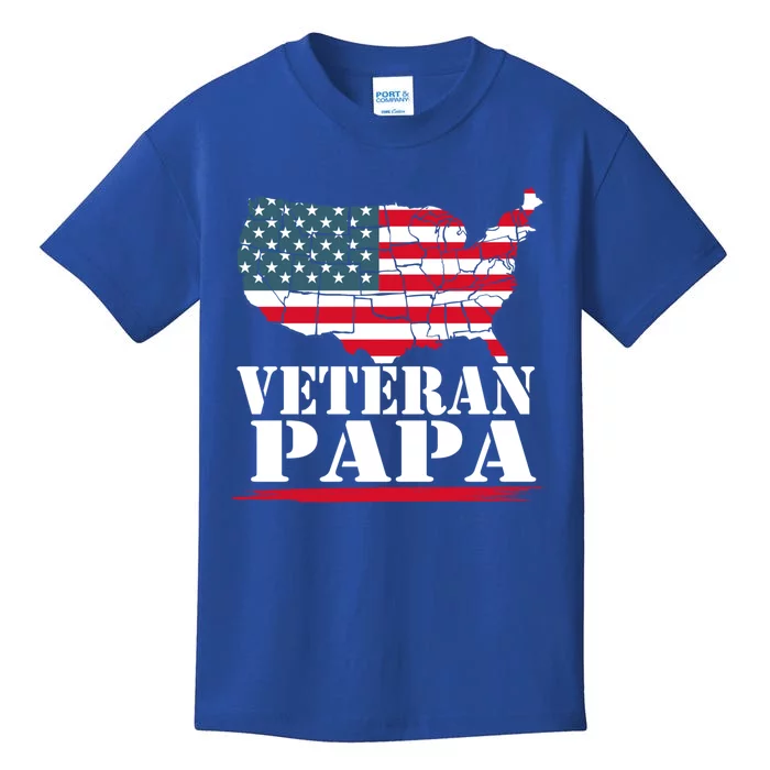 Lovable Veteran Papa Artwork Funny Gift Kids T-Shirt