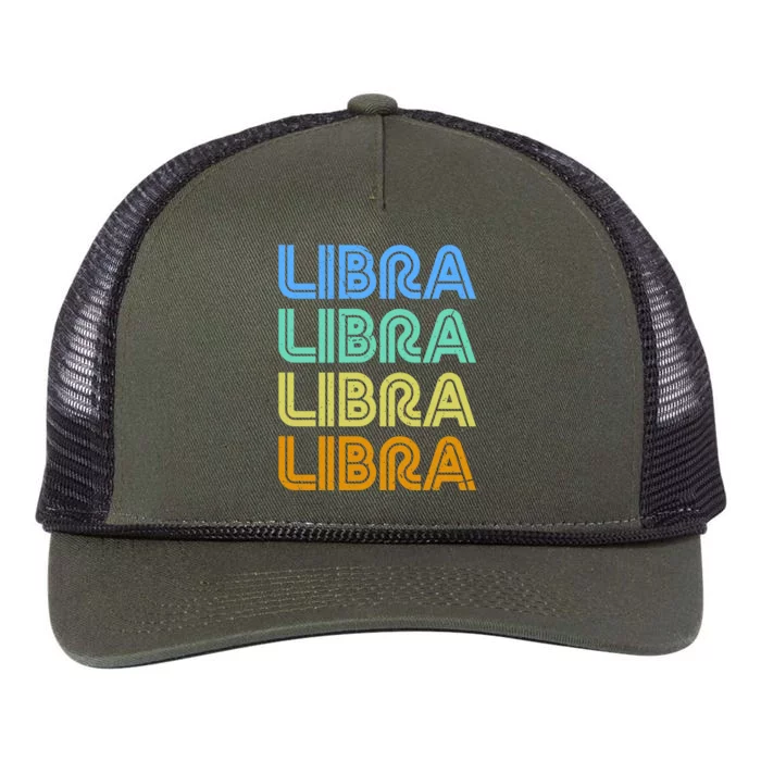 Libra Vintage Retro Design Libra Zodiac Sign / Constellation Gift Retro Rope Trucker Hat Cap