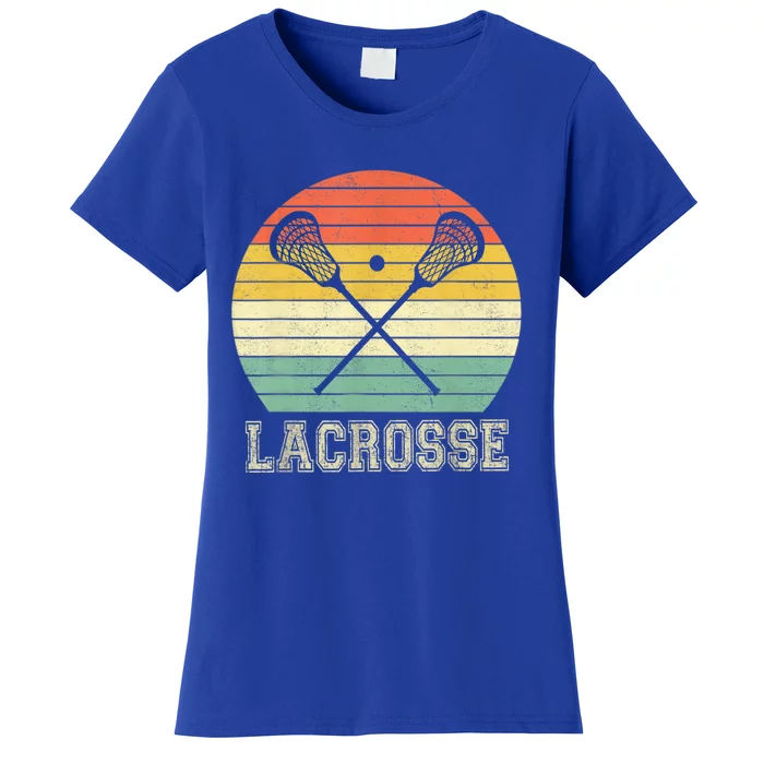 Lacrosse Vintage Retro Lacrosse Stick Sun Gifts Women's T-Shirt