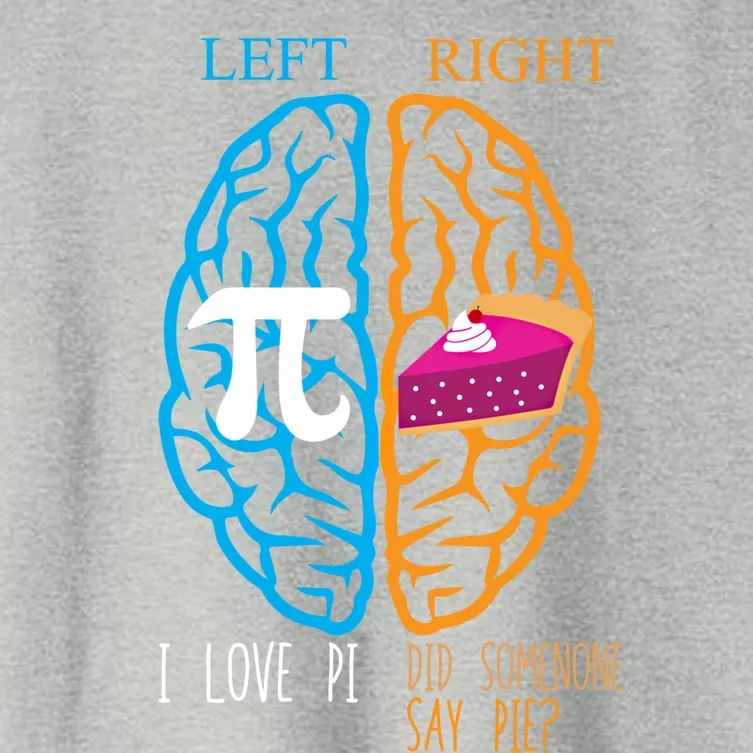 Left Vs Right Brain Pi Vs Pie Math Geek Math Happy Pi Day Cool Gift Women's Crop Top Tee