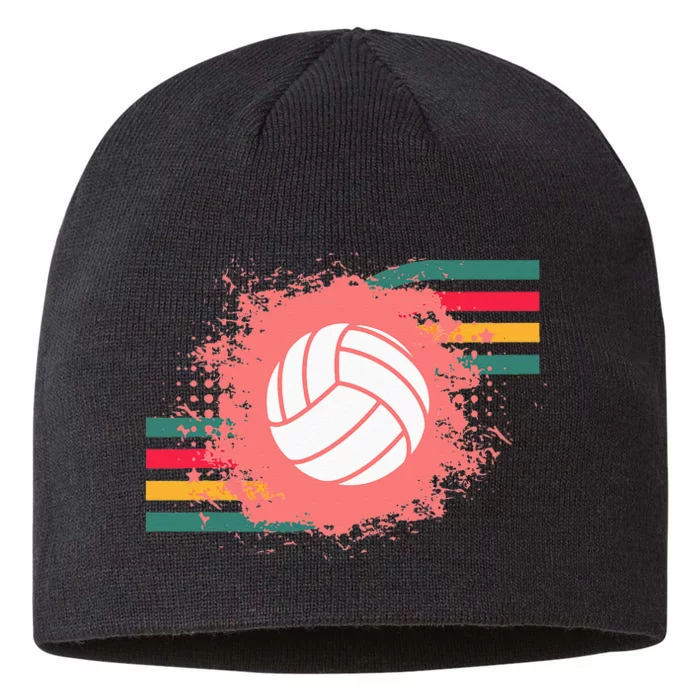 Love Volleyball Retro Vintage Vibe Team Tournament Teen Girl 8 1/2in Sustainable Knit Beanie