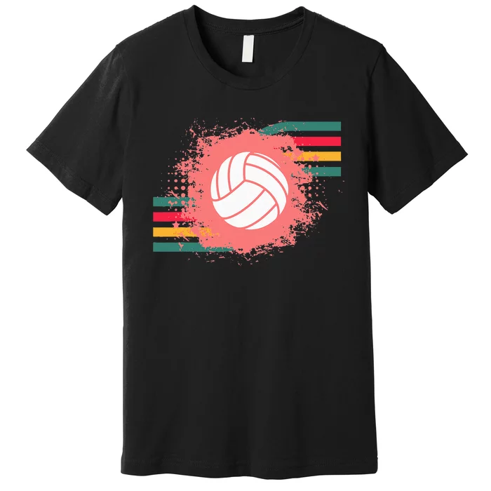 Love Volleyball Retro Vintage Vibe Team Tournament Teen Girl Premium T-Shirt