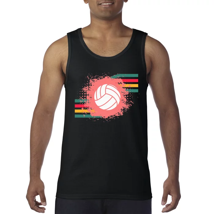 Love Volleyball Retro Vintage Vibe Team Tournament Teen Girl Tank Top