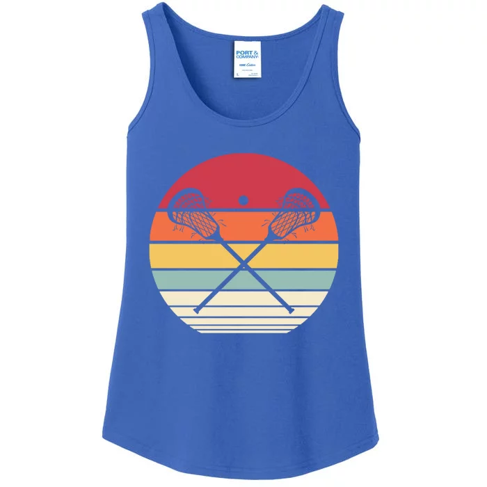 Lacrosse Vintage Retro Lacrosse Stick Sun Gift Ladies Essential Tank