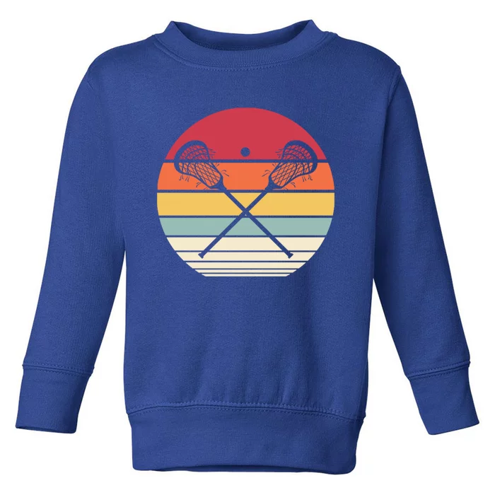 Lacrosse Vintage Retro Lacrosse Stick Sun Gift Toddler Sweatshirt