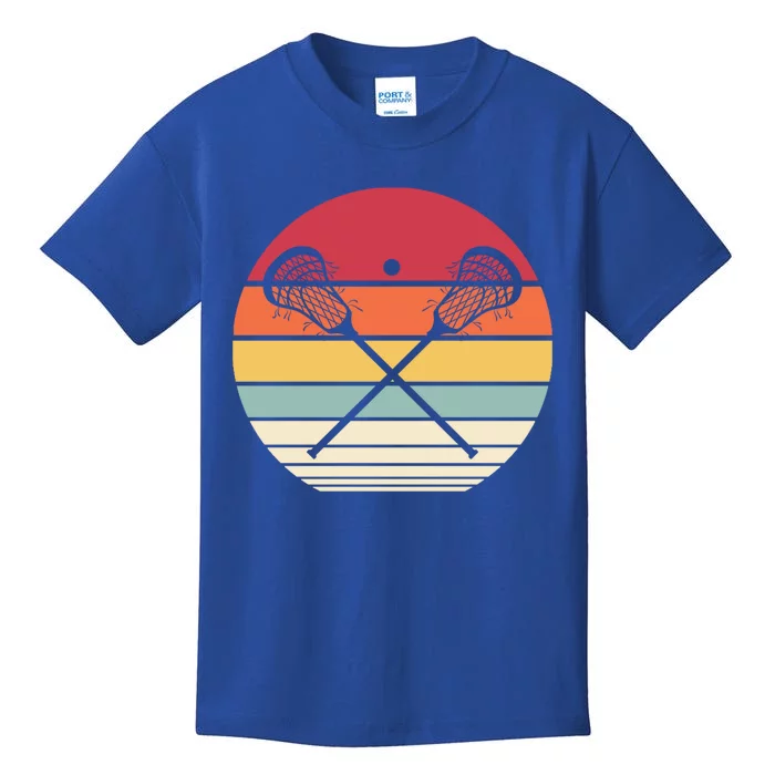 Lacrosse Vintage Retro Lacrosse Stick Sun Gift Kids T-Shirt