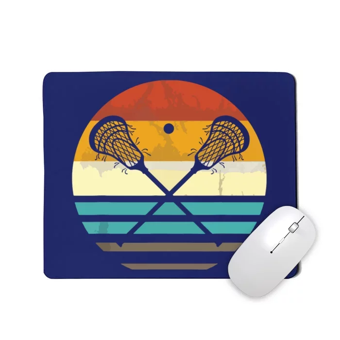 Lacrosse Vintage Retro Lacrosse Stick Sun Gift Mousepad