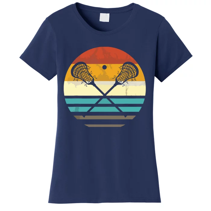 Lacrosse Vintage Retro Lacrosse Stick Sun Gift Women's T-Shirt