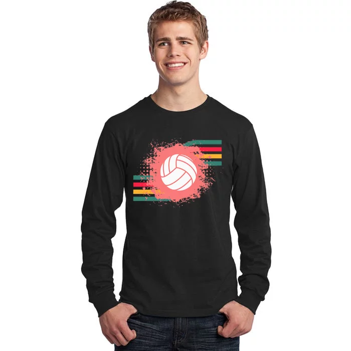 Love Volleyball Retro Vintage Vibe Team Tournament Tall Long Sleeve T-Shirt