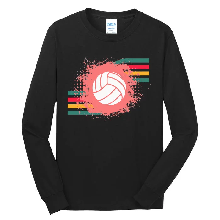 Love Volleyball Retro Vintage Vibe Team Tournament Tall Long Sleeve T-Shirt